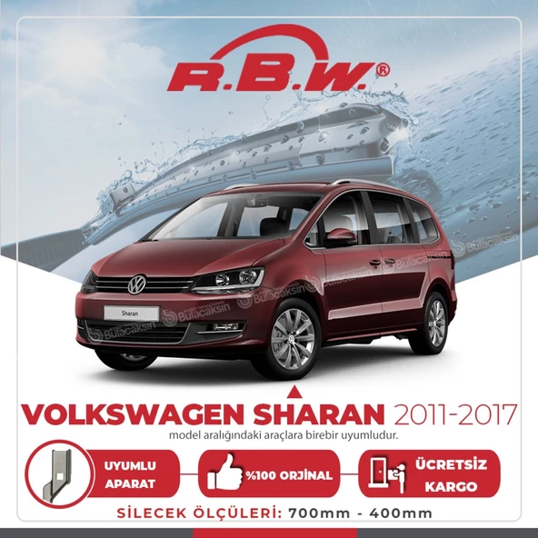 RBW Volkswagen Sharan 2011 - 2017 Ön Muz Silecek Takımı ürün görseli 1