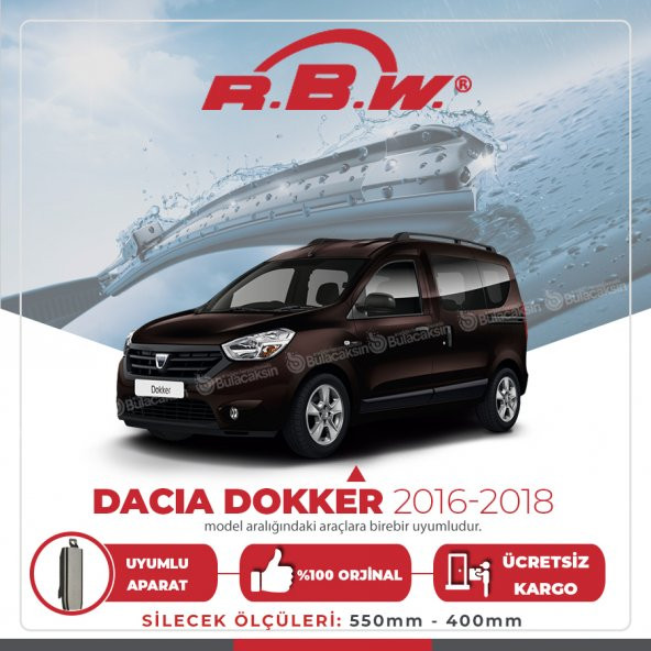 RBW Muz Silecek Takımı Dacia Dokker 2016 - 2018 ile uyumlu ürün görseli 1