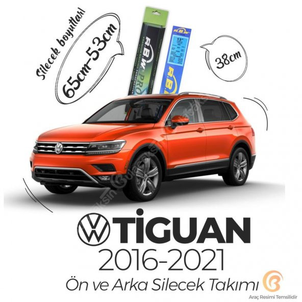 RBW PRO Ön ve Arka Silecek Seti Volkswagen Tiguan 2016-2021 ile uyumlu ürün görseli 1
