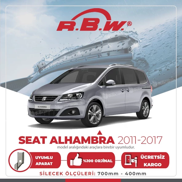 RBW Seat Alhambra 2011 - 2017 Ön Muz Silecek Takımı ürün görseli 1