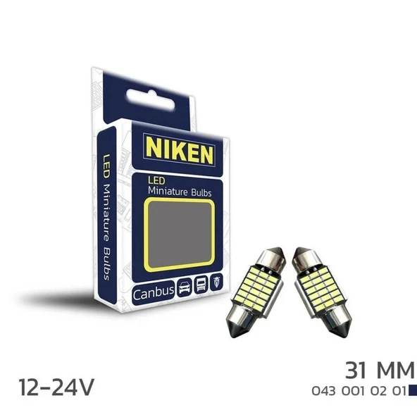 Niken Led Sofit Ampul Set 12v 18 Led’li 31mm – Beyaz Işık ürün görseli 1