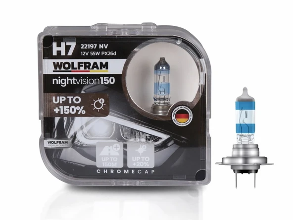 Wolfram H7 Ampul NV +%150 Fazla Işık ve %20 Beyaz Işık 12V 55W ürün görseli 1