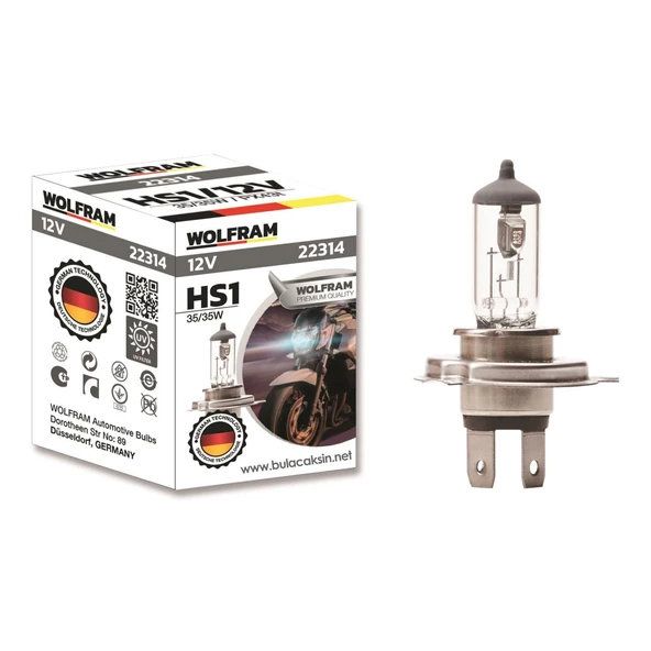 Wolfran HS1 Motosiklet Ampulu 12V 35/35W Germany ürün görseli 1