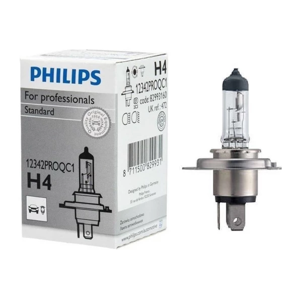 Philips H4 Ampul 12V 60/55W P43t 12342Proqc1 ürün görseli 1