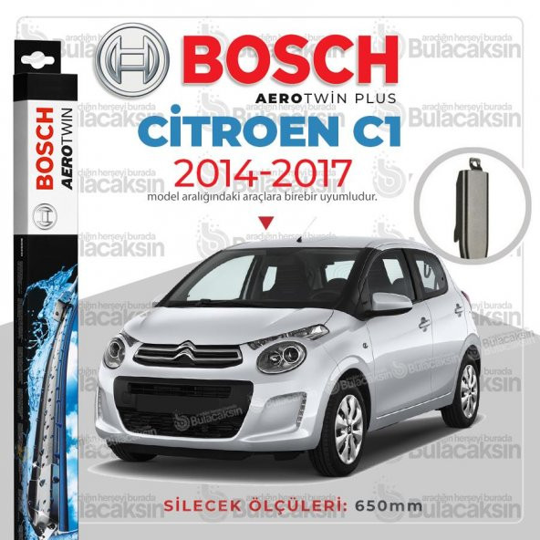Bosch Aerotwin Muz Silecek Takımı Citroen C1 2014-2017 ile uyumlu ürün görseli 1