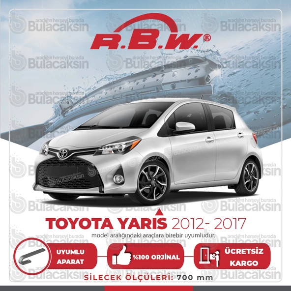 RBW Toyota Yaris 2012 - 2017 Ön Muz Silecek Takımı ürün görseli 1