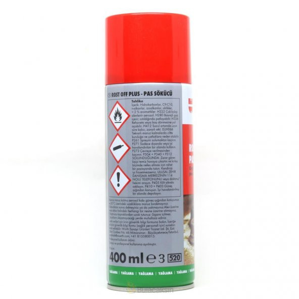 Würth Rost-Off Plus Pas Sökücü Sprey 400 ml - Resim 2