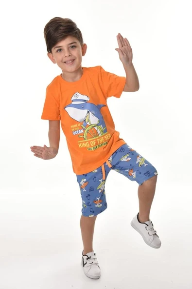 Captain Shark Erkek Çocuk Şortlu Takım MNK0493 ürün görseli 1