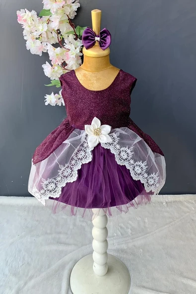 Fistolu Tütülü Kız Bebek Elbise PNPN160 ürün görseli 1