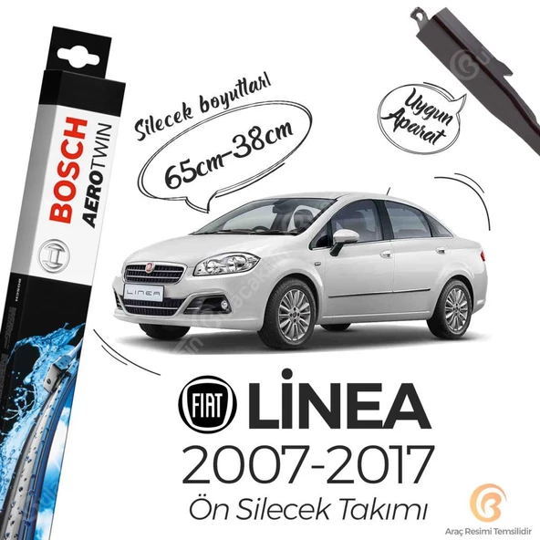 Bosch Aerotwin Muz Silecek Takımı Fiat Linea 2007-2017 ile uyumlu ürün görseli 1