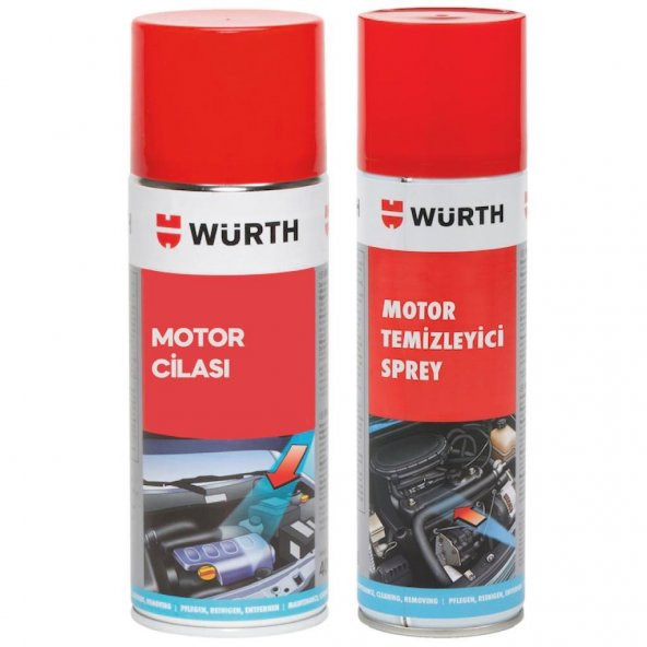 Würth Motor Temizleyici Sprey 500 ml + Würth Koruma Cilası 400 ml ürün görseli 1