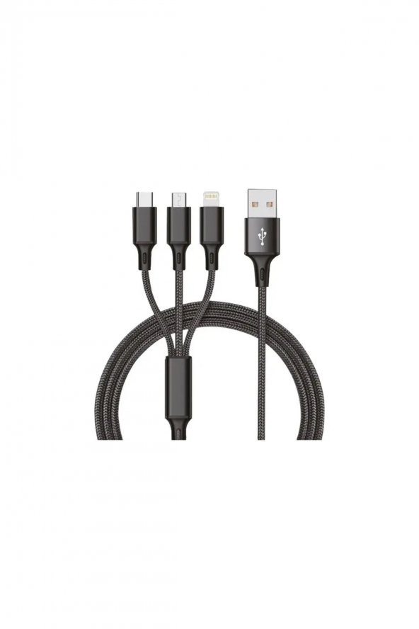Cs-61 3lü Araç Kiti Micro Usb , Type-c, Lightning Girişli 2 Usbli Araç Çakmak Şarjı ürün görseli 1