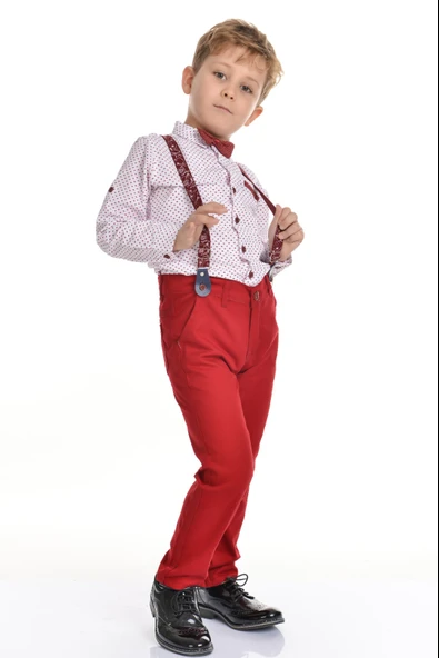 Renkli Pantolon Gömlekli Erkek Çocuk Takım ürün görseli 1