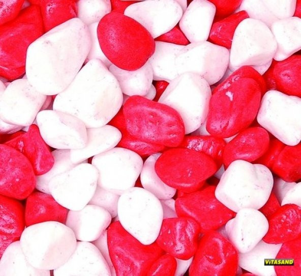 Vitasand REF-184 Kırmızı Beyaz Fanus Çakılı 350 gr ürün görseli 1