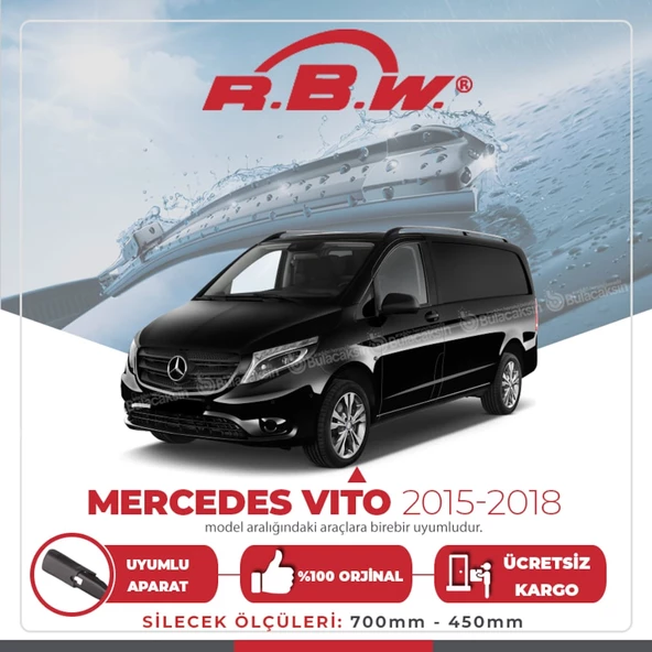RBW Muz Silecek Takımı Mercedes Vito 2015-2018 ile uyumlu ürün görseli 1