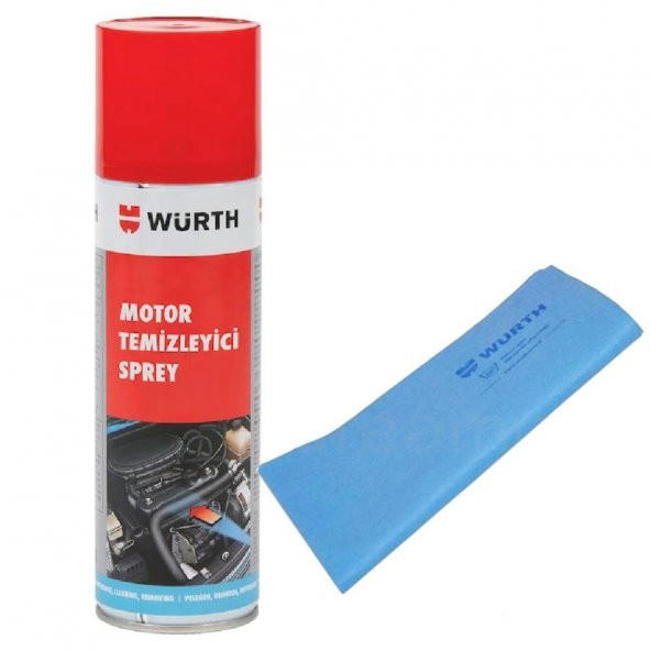 Würth Motor Temizleyici Sprey 500 ml + Güderi Bez Mavi 130 gr ürün görseli 1