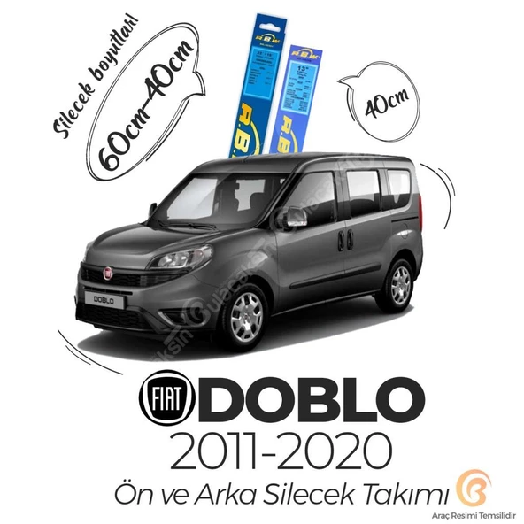 RBW Arka ve Ön Silecek Seti Fiat Doblo 2011-2020 ile uyumlu ürün görseli 1