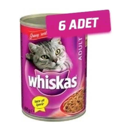 Whiskas 6 Adet - Whiskas Biftekli Yetişkin Kedi Konservesi 400 gr ürün görseli 1