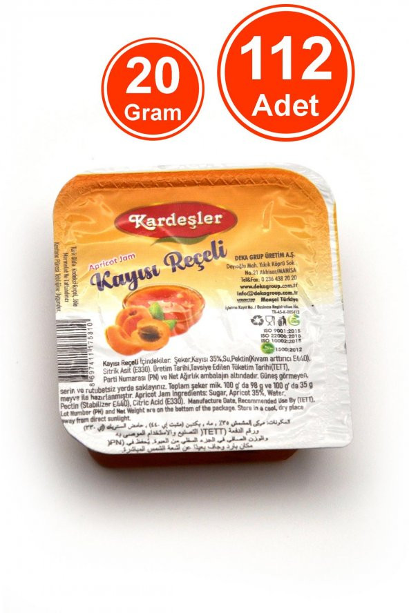 Kayısı Reçeli Piknik Kahvaltılık 20 G x 112 Adet ürün görseli 1