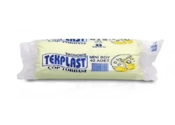 Tekplast Mini Boy Çöp Torbası 40x50cm (40 lı Paket) ürün görseli 1