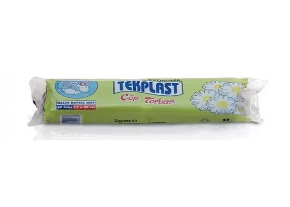 Tekplast Battal Boy Kalın Çöp Torbası 75x90cm (10 lu Paket) ürün görseli 1
