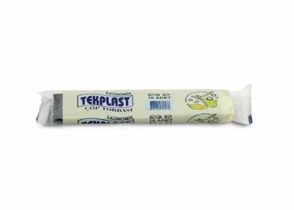 Tekplast Büyük Boy Çöp Torbası 65x80cm (10 lu Paket) ürün görseli 1