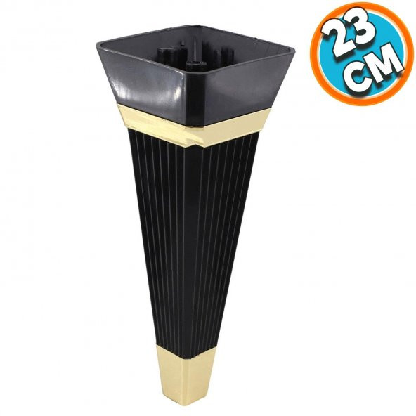 Mobilya Kanepe Sehpa TV Ünitesi Koltuk Ayağı Baza Ayak 23 cm Siyah Altın ürün görseli 1