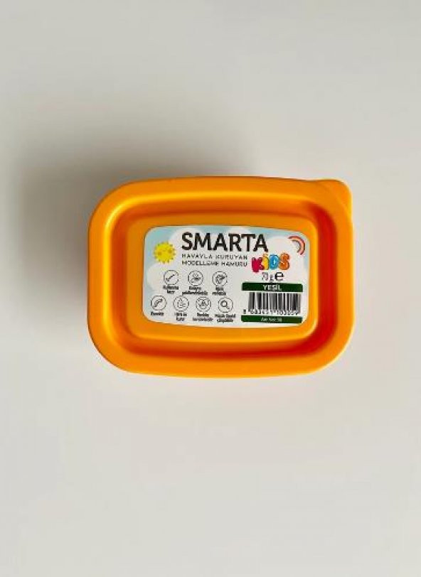 SMARTA KIDS HAVAYLA KURUYAN MODELLEME HAMURU YEŞİL 70GR ürün görseli 1
