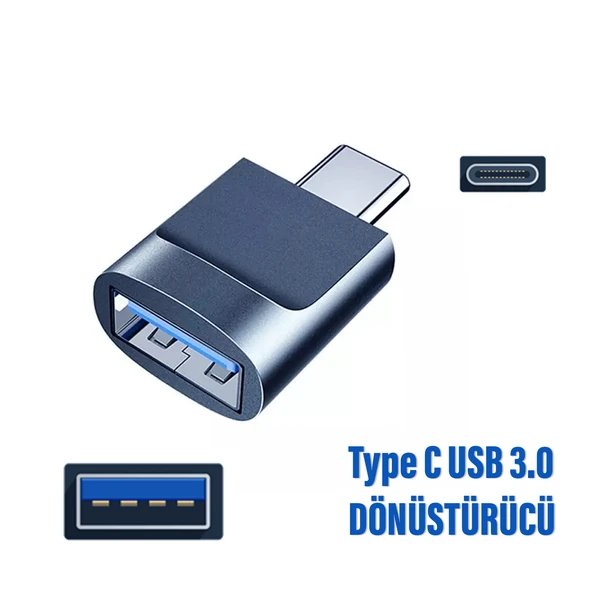 Type C USB 3.0 Dönüştürücü USB 3.0 5Gbps Hızlı OTG Çevirici Dönüştürücü Adaptör ürün görseli 1
