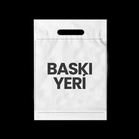 BASKILI BEYAZ EL GEÇMELİ MAĞAZA POŞETİ ürün görseli 1