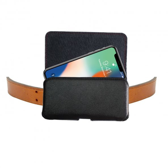 iPhone X - XS Bel Kemer Kılıfı  Kemere Takılan Kılıf iPhone XS - X Kapaklı Kılıf ürün görseli 1
