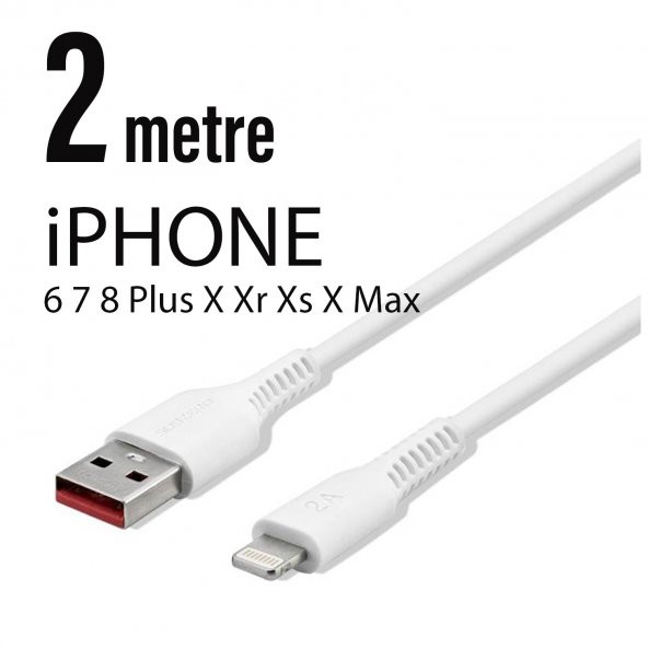 Iphone Uyumlu 5 6 7 8 Plus X Xr Xs X Max 2 Metre 2.0 A Beyaz Hızlı Şarj Ve Data Kablosu Cl19 ürün görseli 1