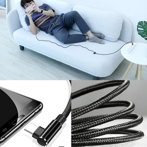 Uzun Type-c Hızlı Usb Şarj Data Kablosu 3 Metre - Resim 5