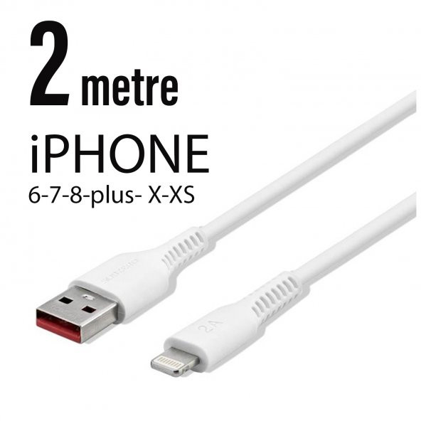 2 Metre iPhone  Şarj Data Kablosu  2 Mt Uzunlukta 2.0A ürün görseli 1