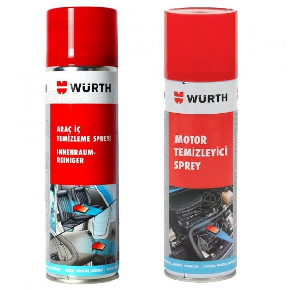 Würth Motor Temizleyici Sprey + Araç Içi Temizleyici Sprey 500 ml ürün görseli 1