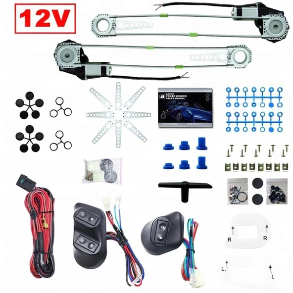 Otomatik Cam Kaldırma Motoru Komple Set ( 2 Cam İçin ) ürün görseli 1