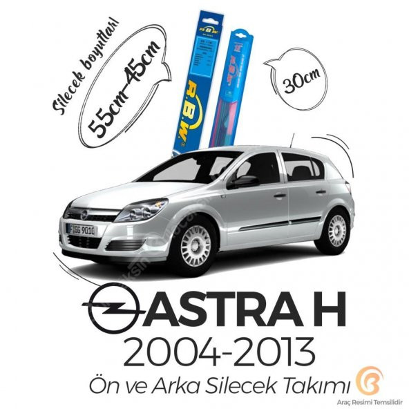 RBW Ön ve Arka Silecek Seti Opel Astra H 2004-2013 ile uyumlu ürün görseli 1