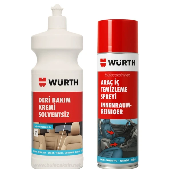 Würth Deri Besleyici Bakım Kremi 1000ml +Araç içi Temizleme Spreyi 500ml ürün görseli 1
