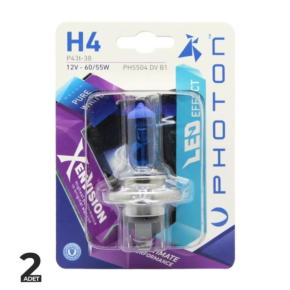Photon Diamond Xen Vision 12V Beyaz Ampul H4 2 ADET ürün görseli 1