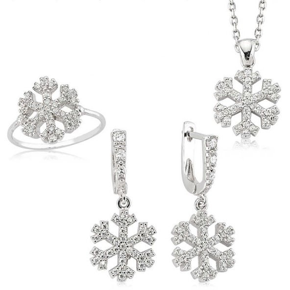 Gümüş Kar Tanesi Bayan Set SL2281 ürün görseli 1