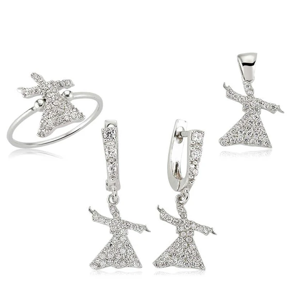 Gümüş Semazen Bayan Set  SL2276 - Resim 3