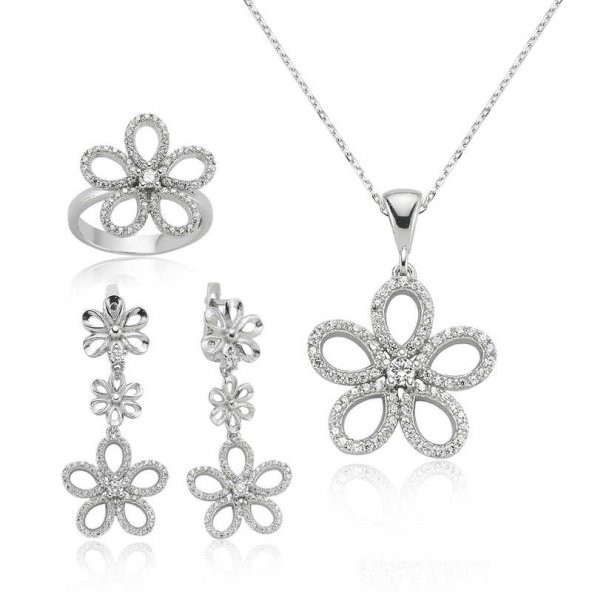 Gümüş Papatya Bayan Set  SL2318 ürün görseli 1