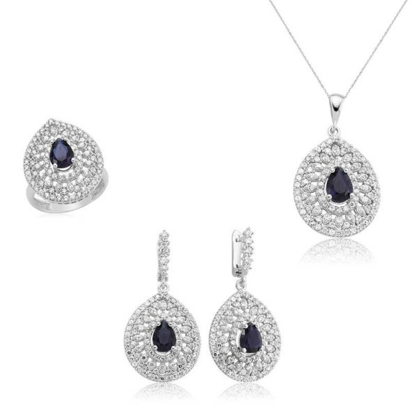 Gümüş Damla Desenli Bayan Set SL2313 ürün görseli 1