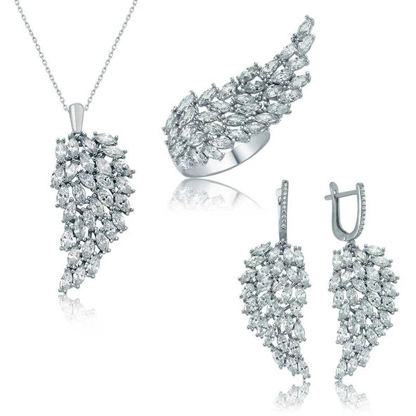 Gümüş Melek Kanadı Kadın Set SL5674 - Resim 2