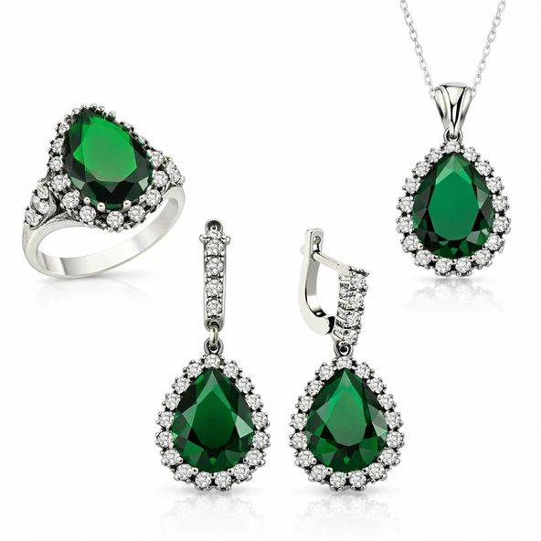 Gümüş Hürrem Sultan Bayan Set  SL2252 - Resim 2