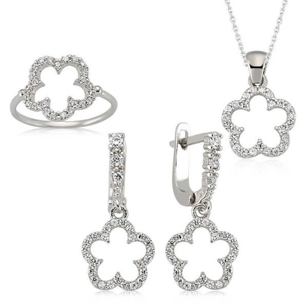 Gümüş Çiçek Bayan Set  SL2289 ürün görseli 1