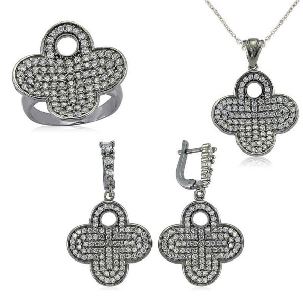 Gümüş Çiçek Bayan Set  SL2296 ürün görseli 1