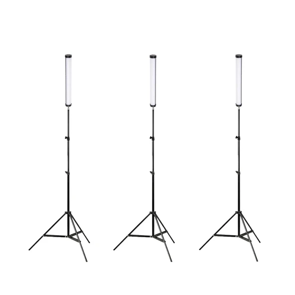 GDX TB-30 RGB 30 cm 3’lü LED Tüp Işık Seti 200 cm Işık Ayağı + BALL-03 Başlık (Full Set) ürün görseli 1