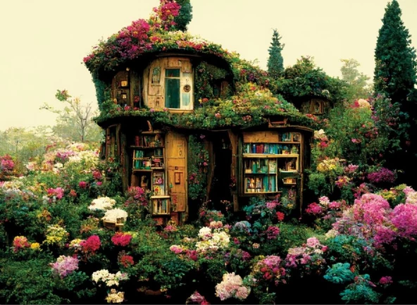 Anatolian 1000 Parça Çiçekli Kütüphane Puzzle - Beth Sheridan ürün görseli 1