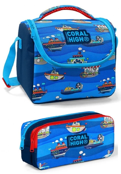 Coral High Mavi Deniazaltı Gemi Erkek Çocuk Beslenme Çantası Seti ürün görseli 1